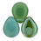 Czech Pear Shaped Drops 16 x 12mm Milky Peridot - Celsian (25pcs)