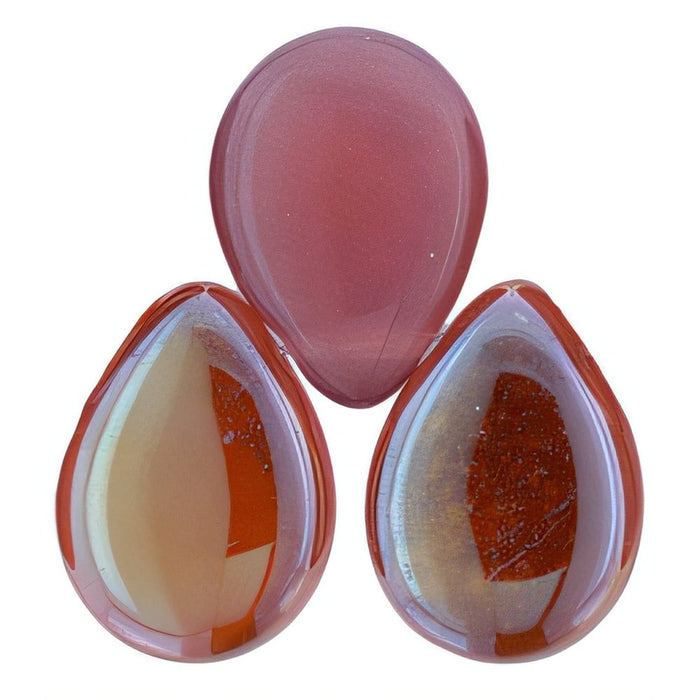 Czech Pear Shaped Drops 16 x 12mm Milky Pink - Celsian (25pcs)