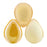 Czech Pear Shaped Drops 16 x 12mm Milky Jonquille - Celsian (25pcs)
