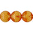 Czech Lentil Round 14mm Topaz/White (25pcs)