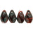 Czech Flat Twists 17 x 11mm Red/Jet Pinstripe (25pcs)
