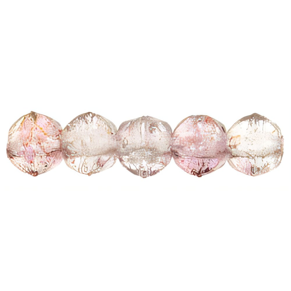 Czech English Cut Round 3mm Luster - Transparent Topaz/Pink (50pcs)