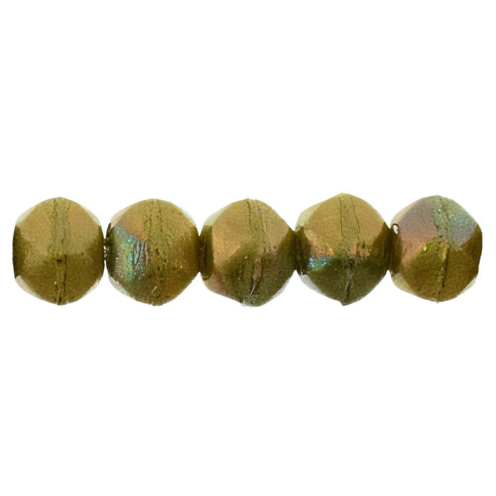 Czech English Cut Round 3mm Oxidized Bronze Chartreuse (50pcs)