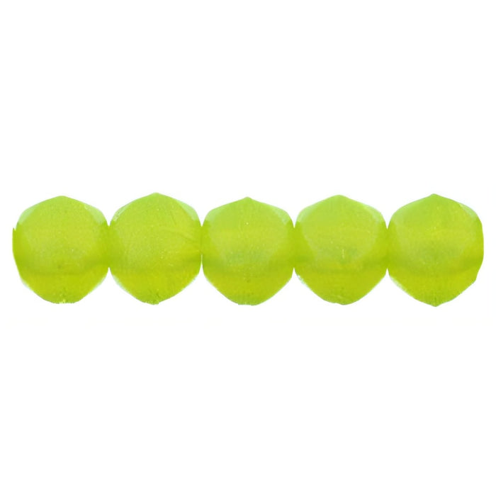 Czech English Cut Round 3mm Milky Dk Peridot (50pcs)