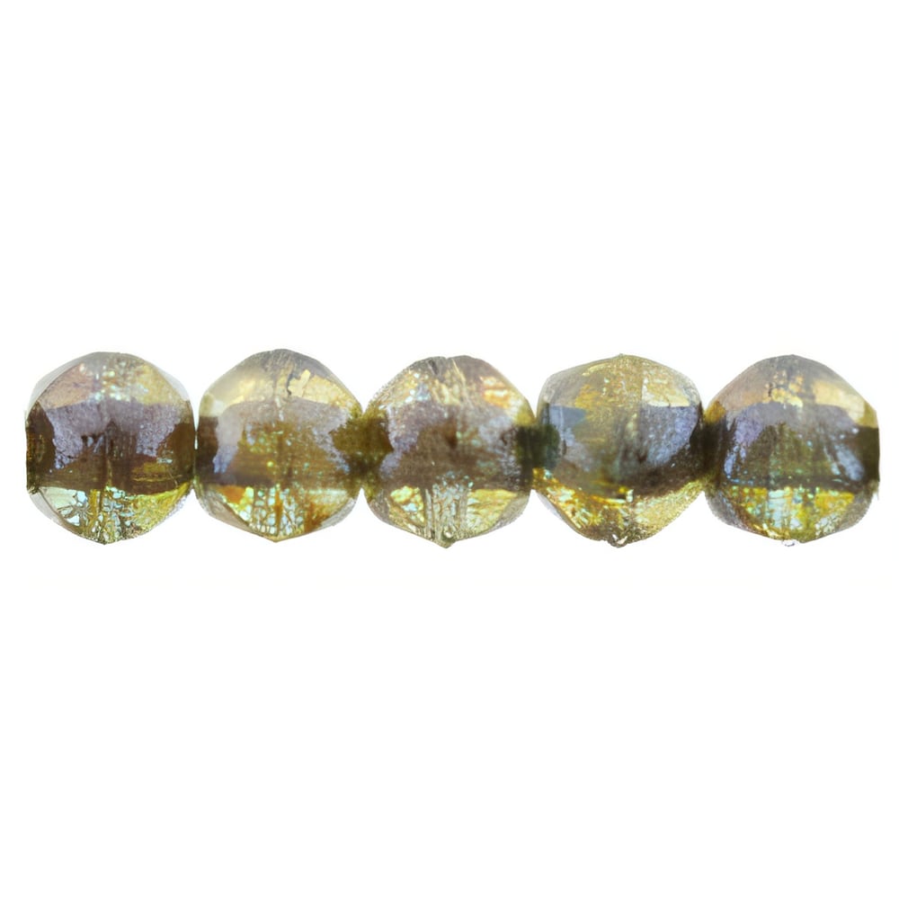 Czech English Cut Round 3mm Luster - Transparent Green (50pcs)