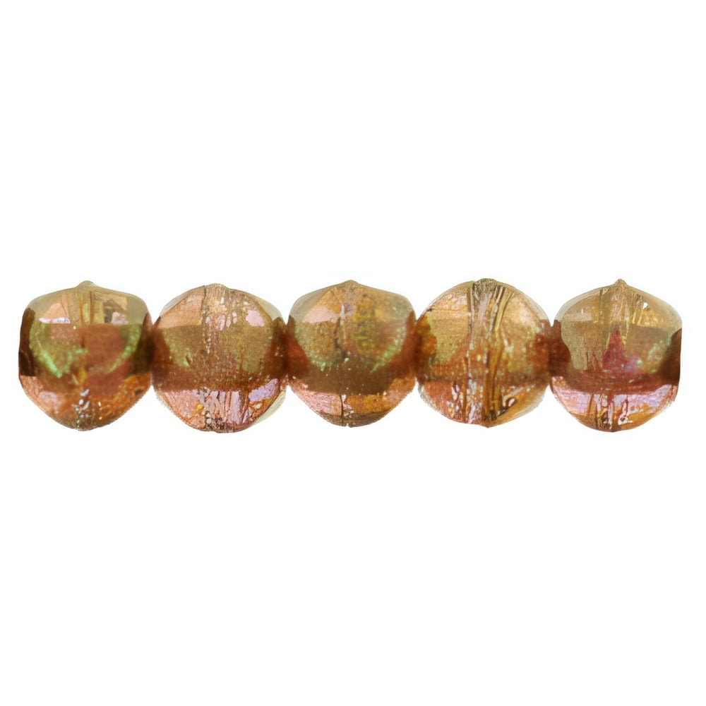 Czech English Cut Round 3mm Luster - Rose/Gold Topaz (50pcs)