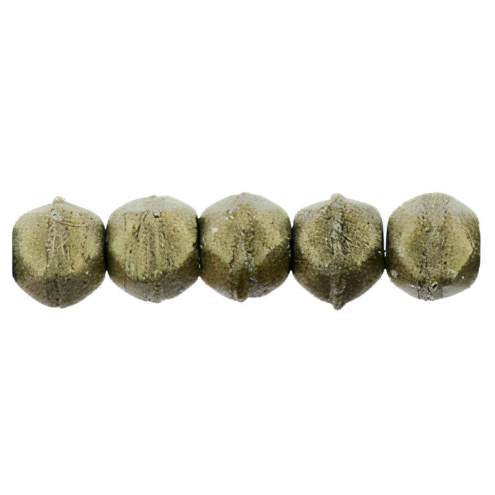 Czech English Cut Round 3mm Metallic Suede - Gold (50pcs)