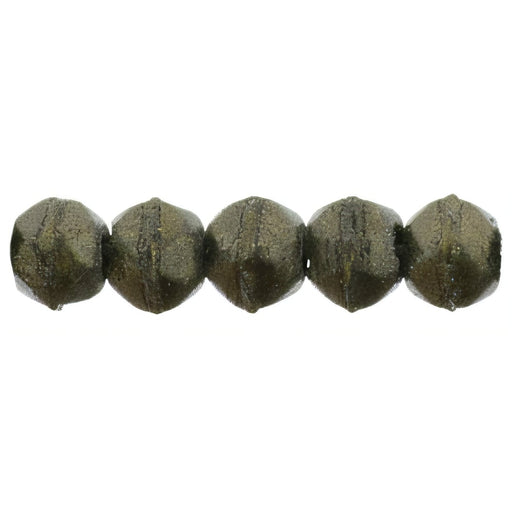 Czech English Cut Round 3mm Metallic Suede - Dk Green (50pcs)