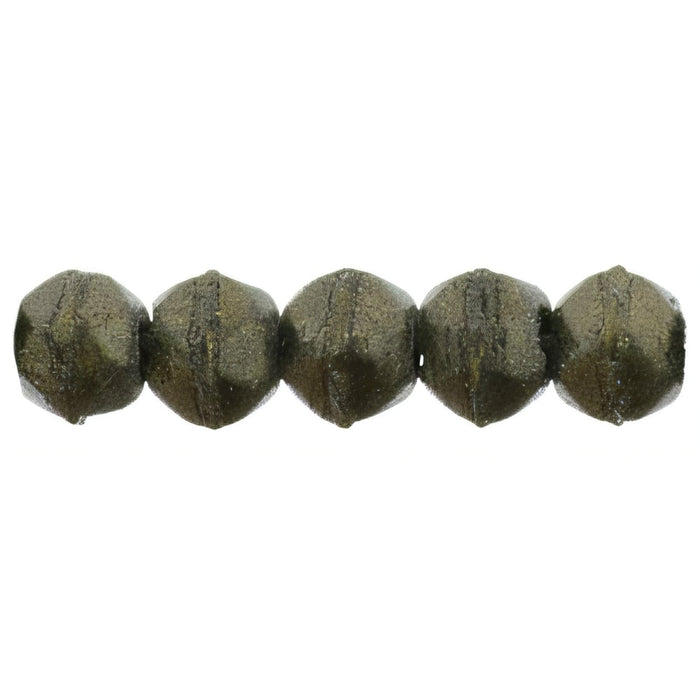 Czech English Cut Round 3mm Metallic Suede - Dk Green (50pcs)