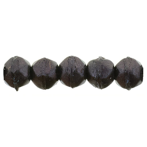 Czech English Cut Round 3mm Metallic Suede - Dk Plum (50pcs)