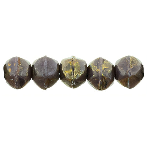 Czech English Cut Round 3mm Opaque Purple - Bronze Picasso (50pcs)