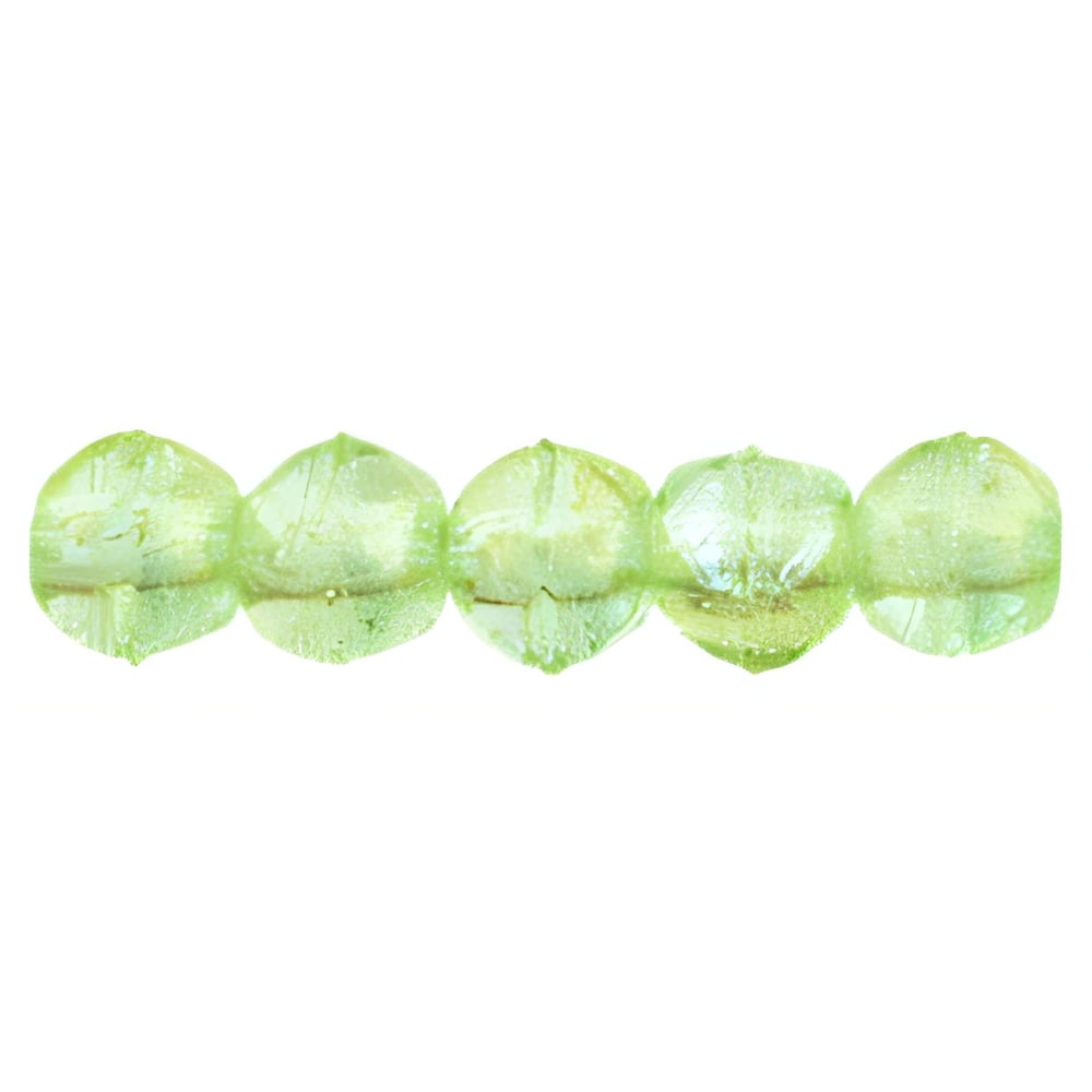 Czech English Cut Round 3mm Luster Iris - Peridot (50pcs)