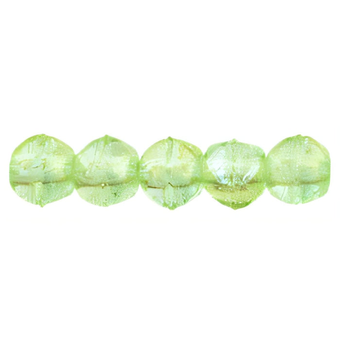 Czech English Cut Round 3mm Luster Iris - Peridot (50pcs)