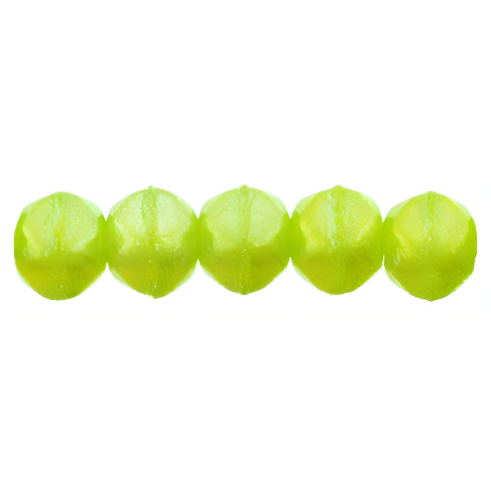 Czech English Cut Round 3mm Luster Iris - Milky Dk Peridot (50pcs)