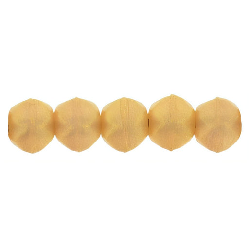 Czech English Cut Round 3mm Sueded Gold Milky Pink (50pcs)