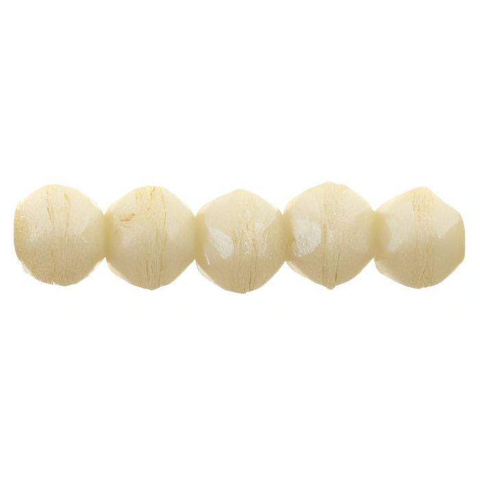 Czech English Cut Round 3mm Luster - Opaque Champagne (50pcs)