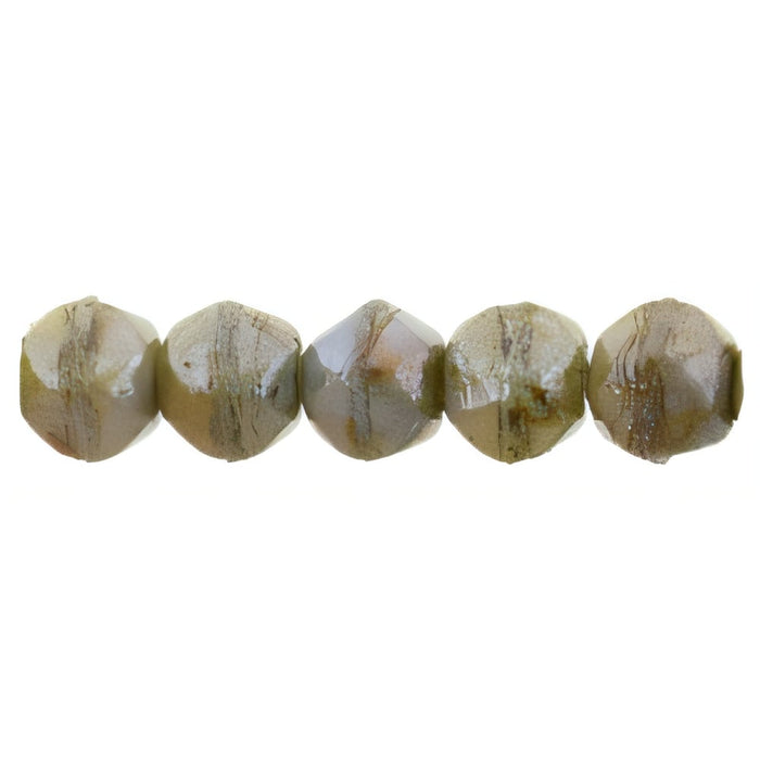 Czech English Cut Round 3mm Luster - Opaque Green (50pcs)