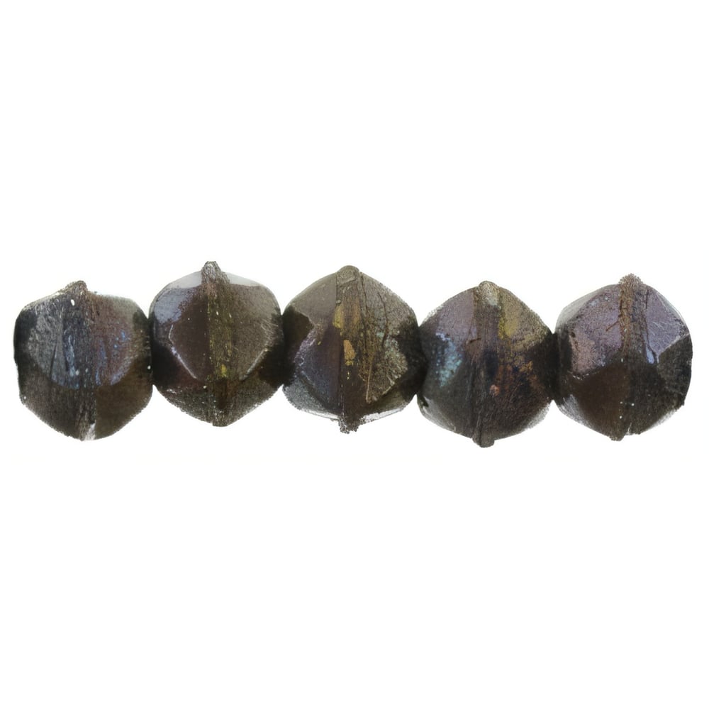 Czech English Cut Round 3mm Jet - Matte Bronze Vega (50pcs)