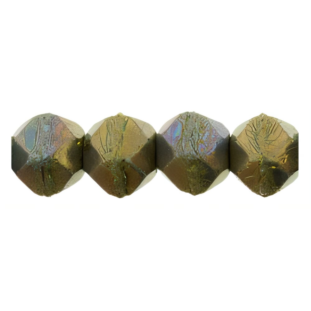 Czech English Cut Round 6mm Oxidized Bronze Clay (25pcs)