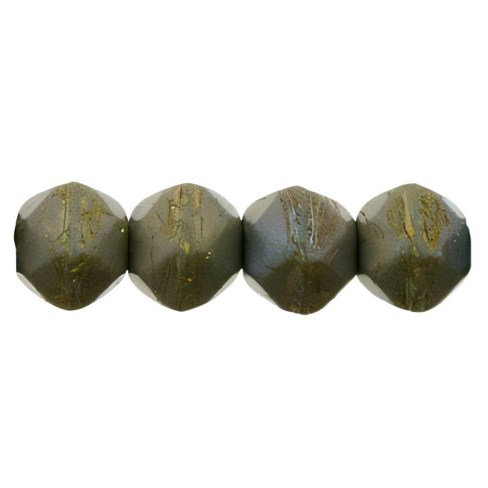 Czech English Cut Round 6mm Matte - Oxidized Bronze Clay (25pcs)
