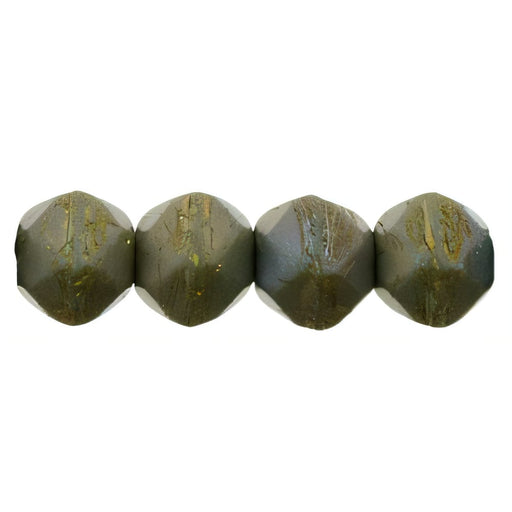 Czech English Cut Round 6mm Matte - Oxidized Bronze Clay (25pcs)