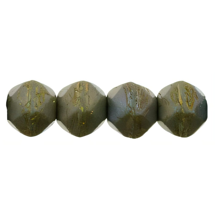 Czech English Cut Round 6mm Matte - Oxidized Bronze Clay (25pcs)