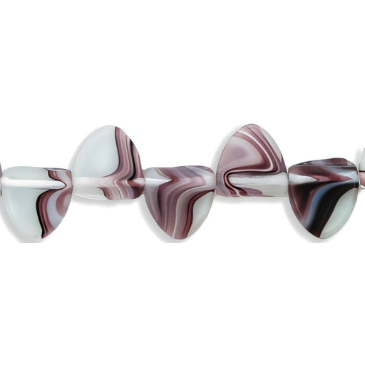 Czech Triangle Fringe 9/9mm Dk Amethyst/White (25pcs)