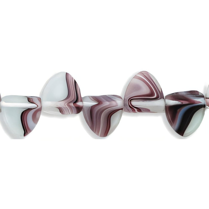 Czech Triangle Fringe 9/9mm Dk Amethyst/White (25pcs)