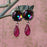 Leverback Ear Wire with Loop and 10mm Cushion Stone Setting - Antiqued Silver Plate (pair)