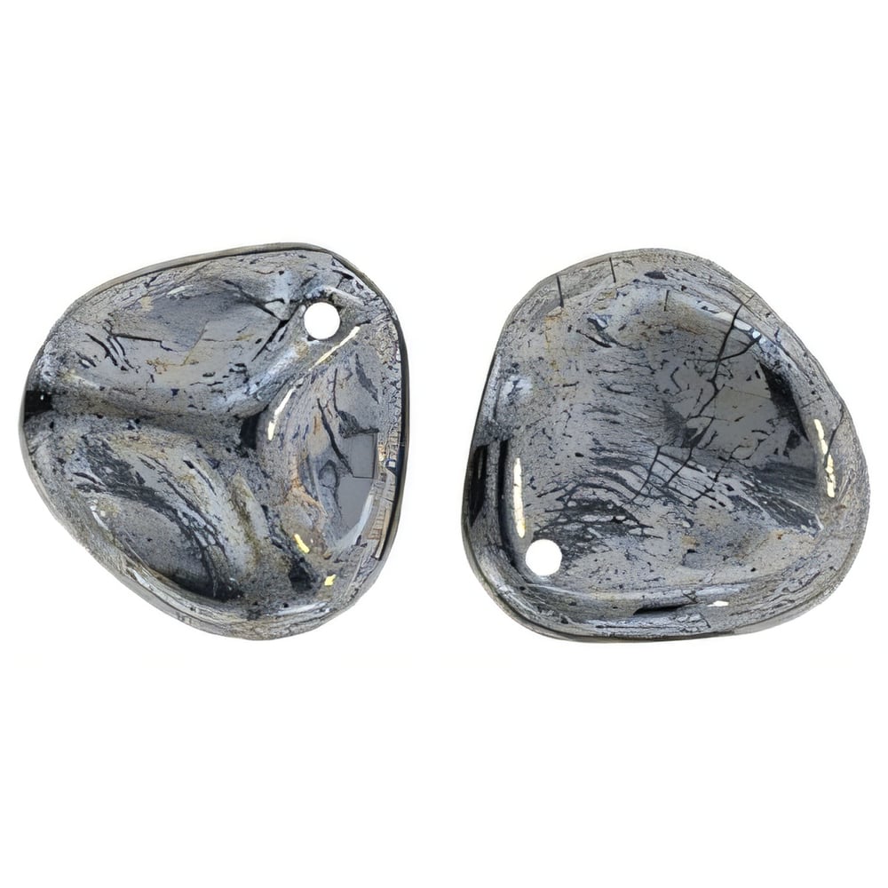 Czech Rose Petals 14 x 13mm Hematite (25pcs)