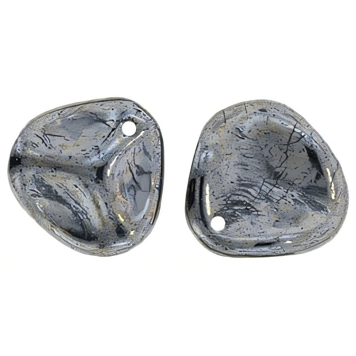 Czech Rose Petals 14 x 13mm Hematite (25pcs)