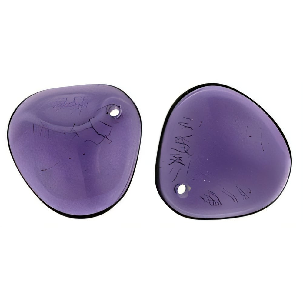 Czech Rose Petals 14 x 13mm Tanzanite (25pcs)