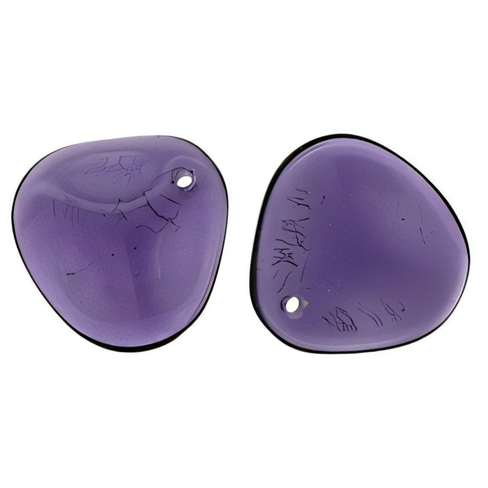Czech Rose Petals 14 x 13mm Tanzanite (25pcs)