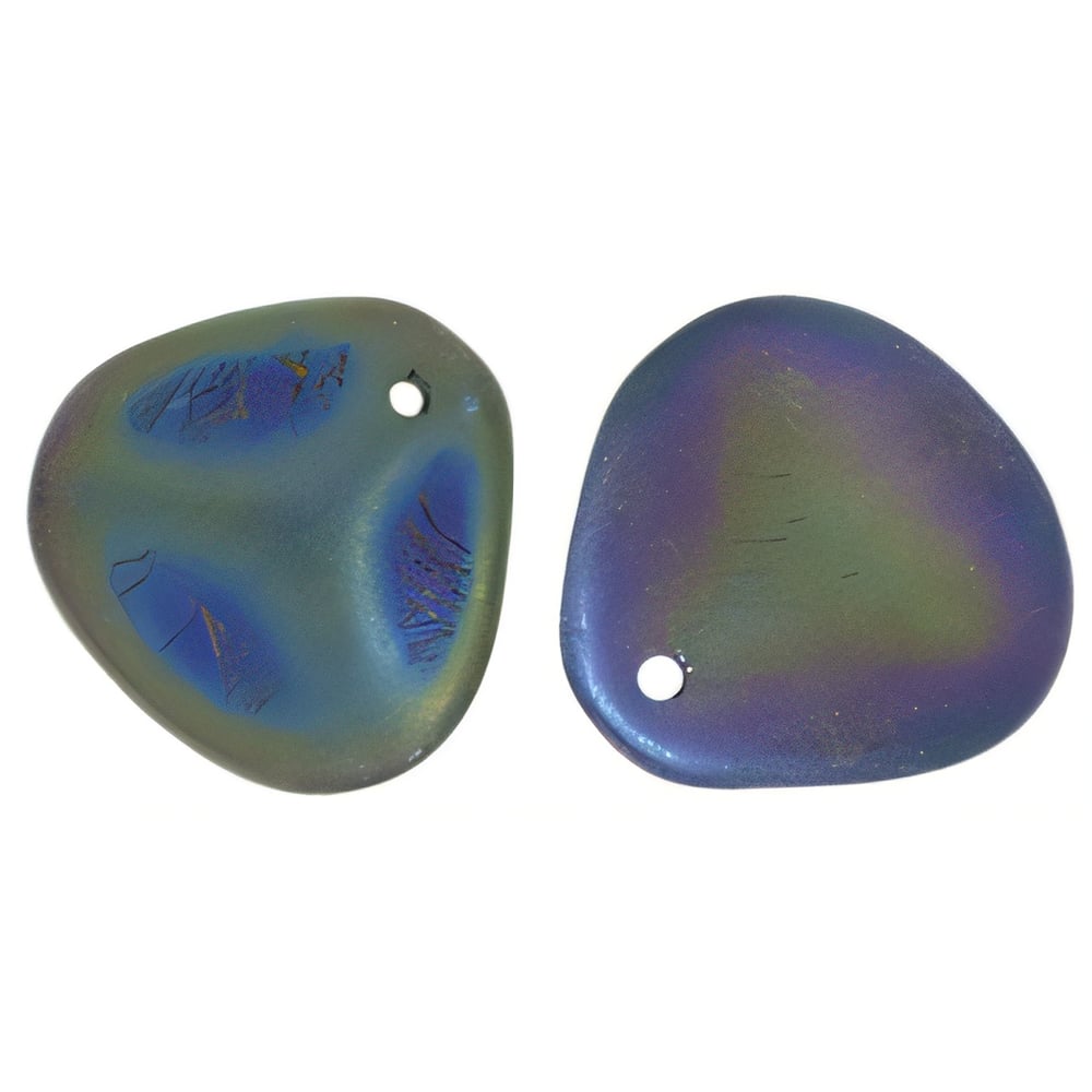 Czech Rose Petals 14 x 13mm Matte - Iris - Green (25pcs)