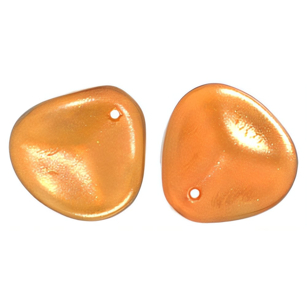 Czech Rose Petals 14 x 13mm Halo - Sandalwood (25pcs)