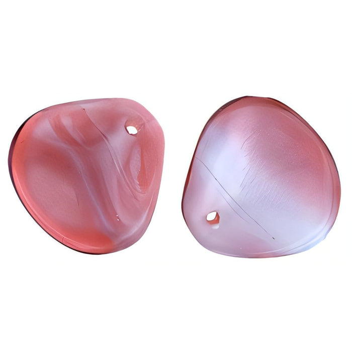 Czech Rose Petals 14 x 13mm Fuchsia/Silky Blue (25pcs)