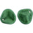 Czech Rose Petals 14 x 13mm Metallic Suede - Leafy Green (25pcs)