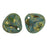 Czech Rose Petals 14 x 13mm Persian Turquoise - Bronze Picasso (25pcs)