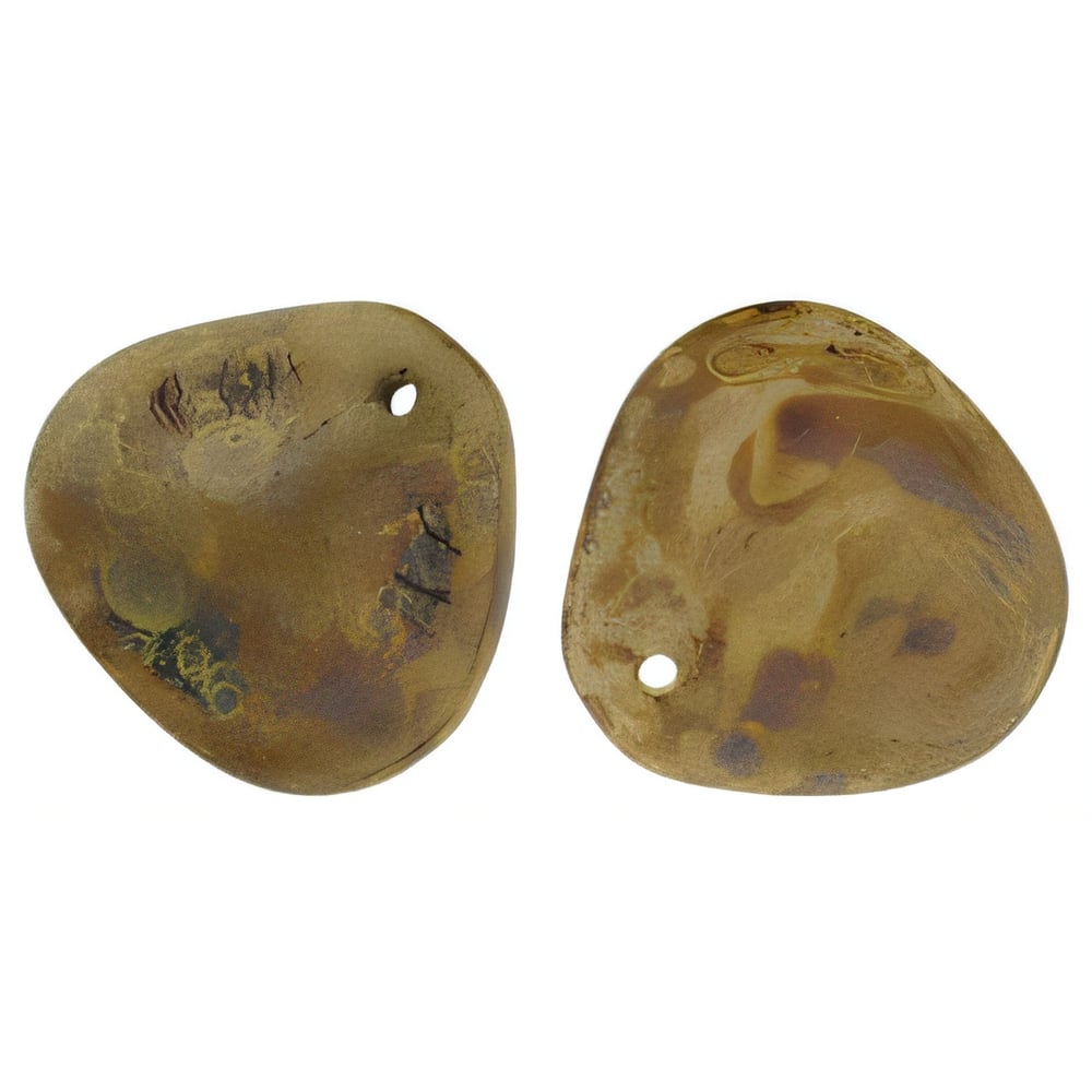 Czech Rose Petals 14 x 13mm Opaque Lt Beige - Copper Picasso (25pcs)