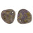 Czech Rose Petals 14 x 13mm Tanzanite - Copper Picasso (25pcs)