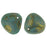 Czech Rose Petals 14 x 13mm Persian Turquoise - Copper Picasso (25pcs)