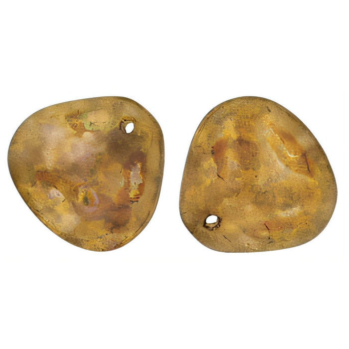 Czech Rose Petals 14 x 13mm Milky Pink - Copper Picasso (25pcs)
