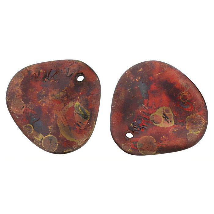 Czech Rose Petals 14 x 13mm Siam Ruby - Copper Picasso (25pcs)