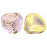 Czech Rose Petals 14 x 13mm Gold - Hot Pink (25pcs)