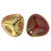 Czech Rose Petals 14 x 13mm Gold - Oxblood (25pcs)