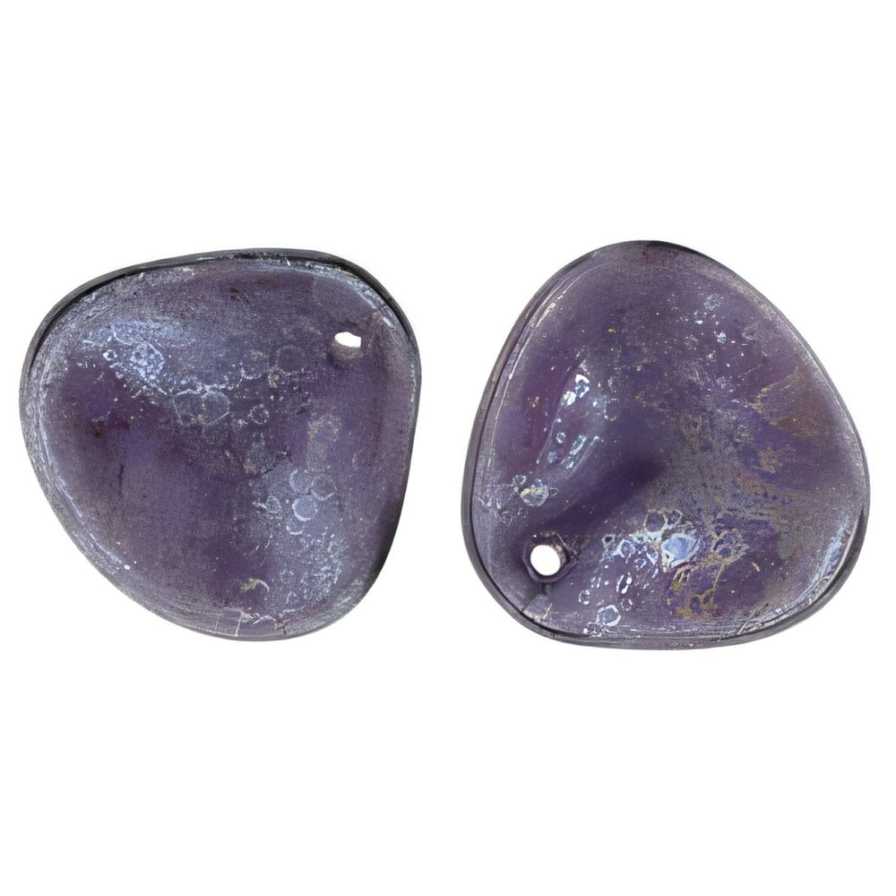 Czech Rose Petals 14 x 13mm Luster - Stone Tanzanite (25pcs)