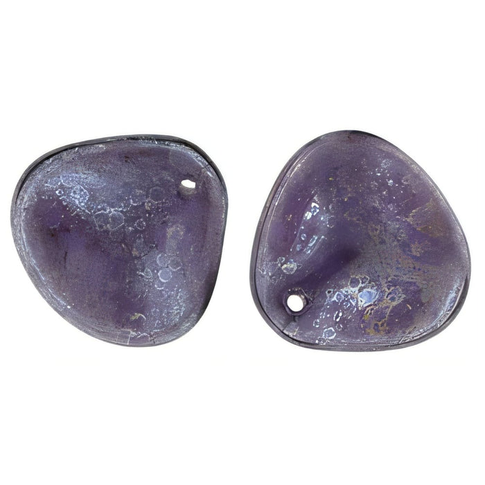 Czech Rose Petals 14 x 13mm Luster - Stone Tanzanite (25pcs)