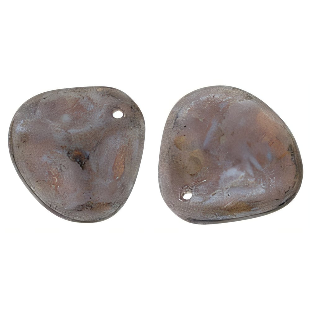 Czech Rose Petals 14 x 13mm Luster - Stone Topaz/Milky Amethyst (25pcs)