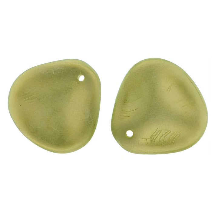 Czech Rose Petals 14 x 13mm Halo Ethereal - Celadon (25pcs)