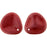 Czech Rose Petals 14 x 13mm Metallic Suede - Guava (25pcs)